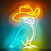 NEW Fun Bright Cowboy Bird Parrot LED Night Light Room Wall Decoration Birds