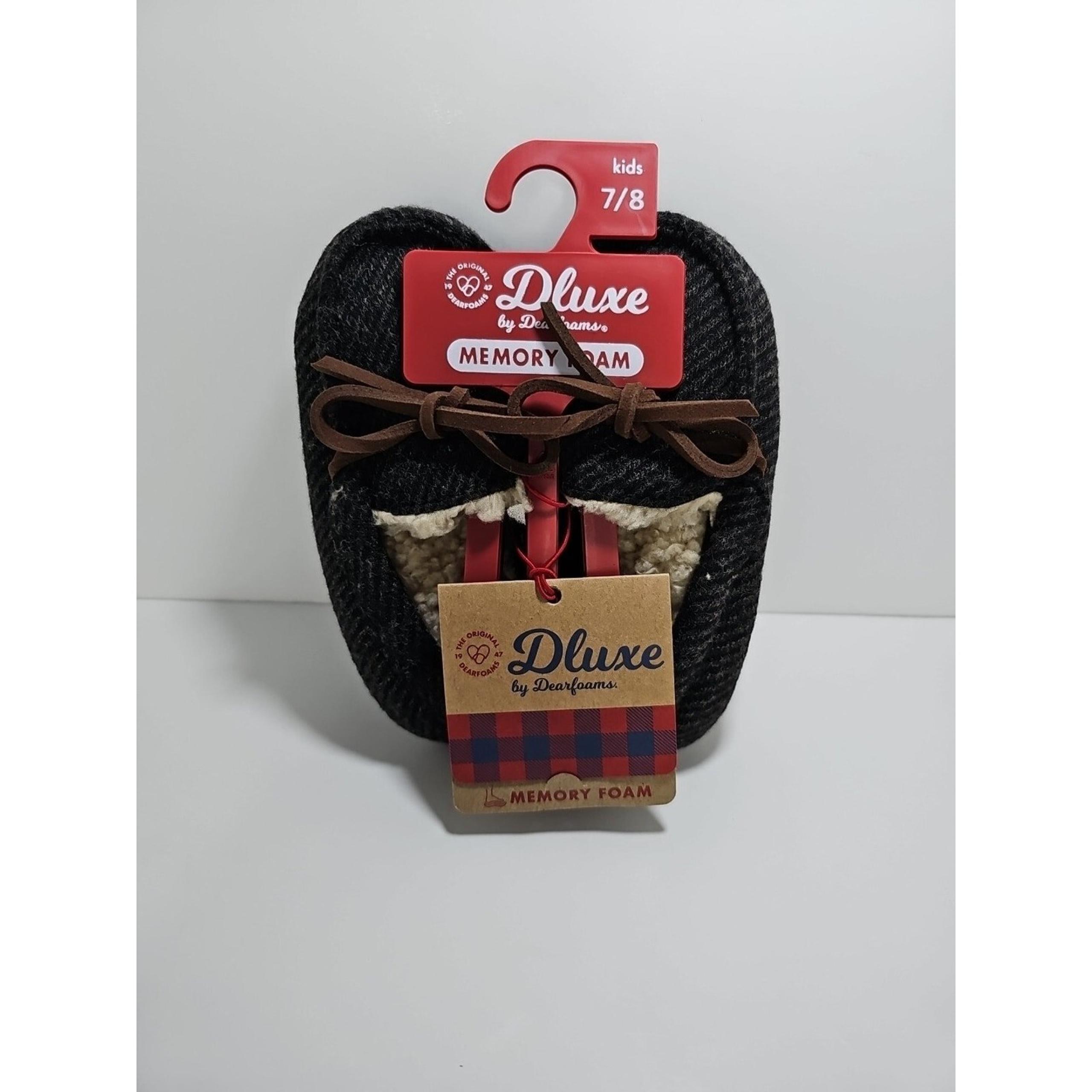 *NWT* Dluxe By Dearfoams Memory Foam Kids MED 7/8 Slippers Y10