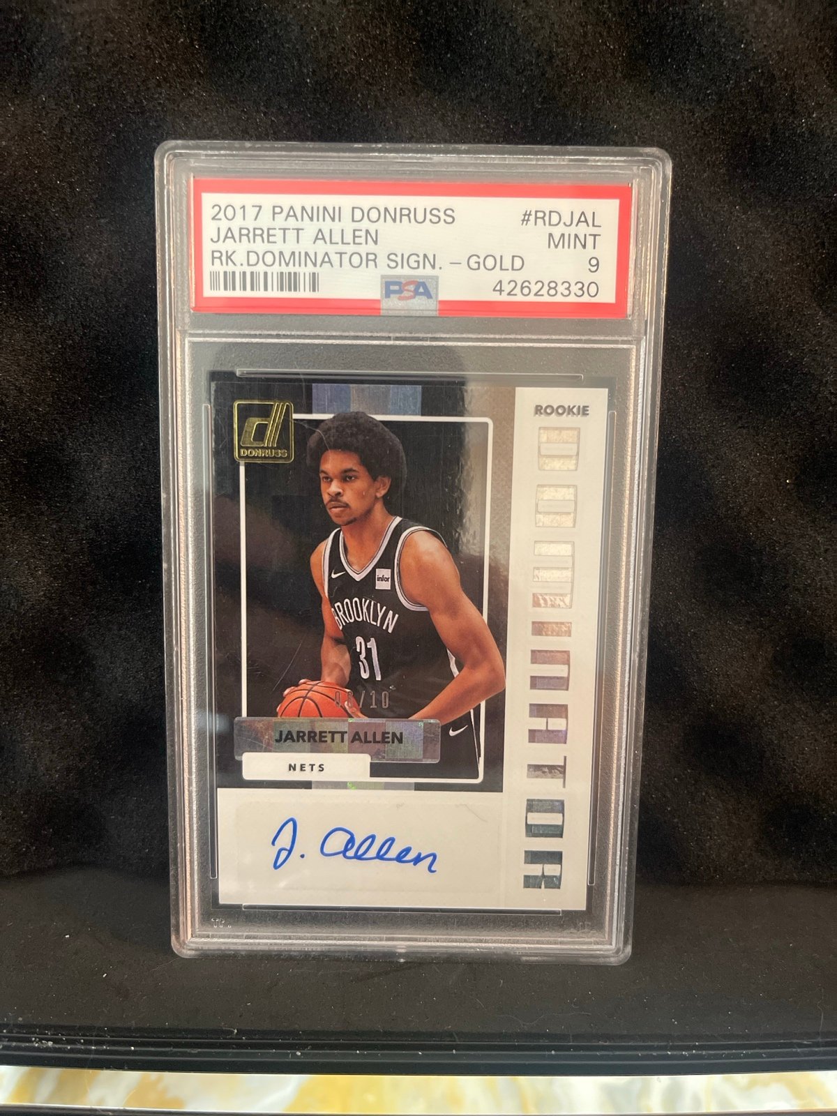 2017 Donruss Dominator Signatures Jarrett Allen Rookie Auto /10 PSA 9