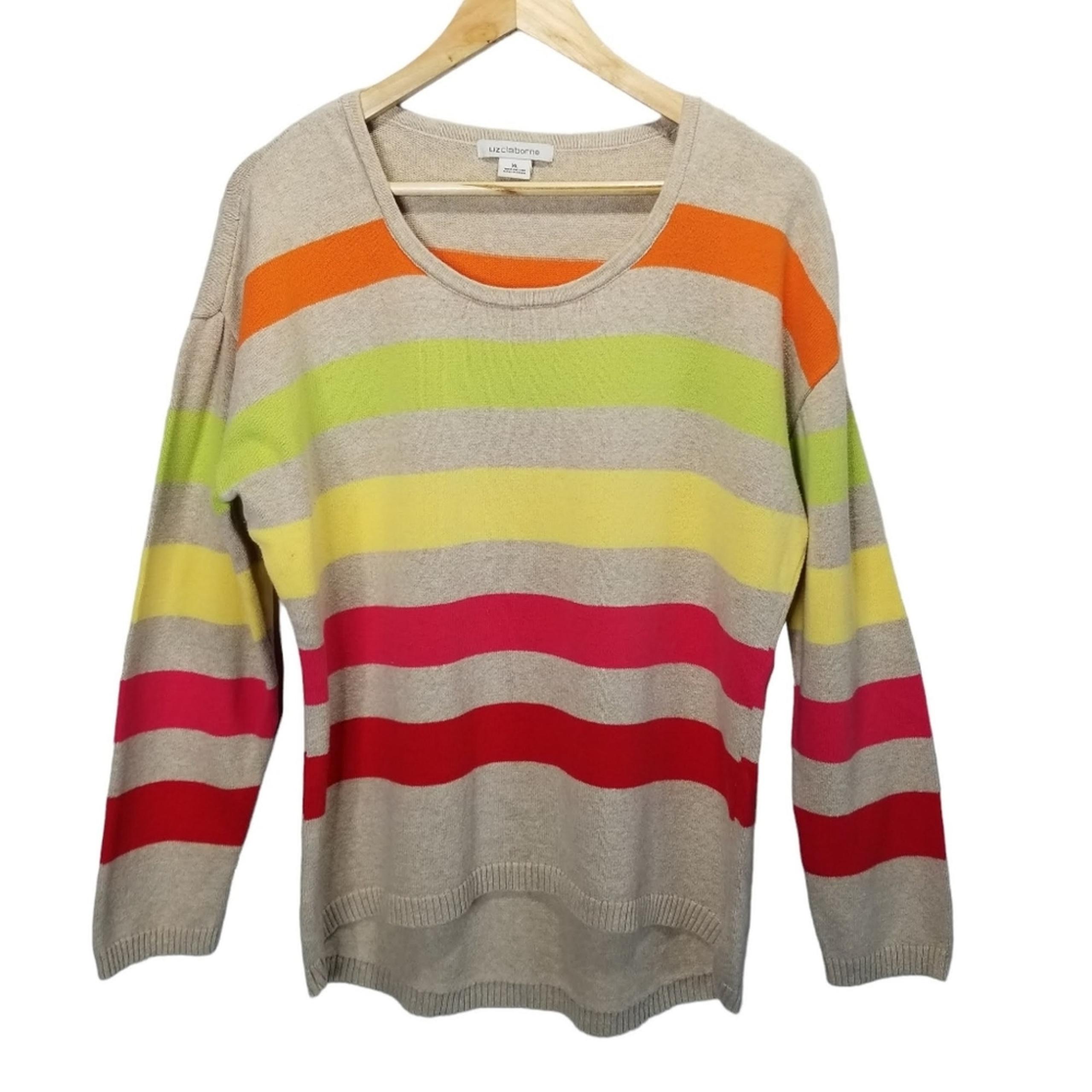 Liz Claiborne Sweater XL Crewneck Striped