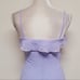 90s Vintage By Choice Metallic Lavender Crinkle Chiffon Asymmetric Ruffle Dress