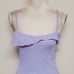 90s Vintage By Choice Metallic Lavender Crinkle Chiffon Asymmetric Ruffle Dress