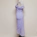 90s Vintage By Choice Metallic Lavender Crinkle Chiffon Asymmetric Ruffle Dress