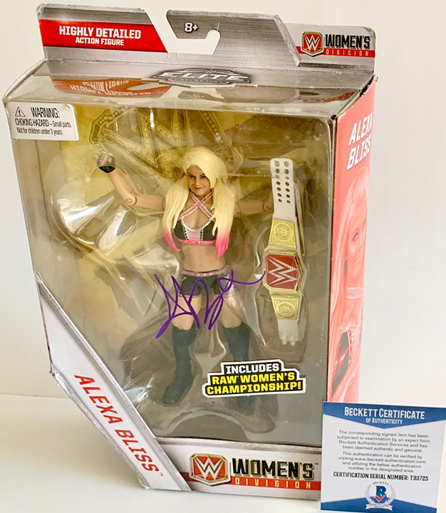 WWE Goddess Alexa Bliss Signed Mattel Elite Wrestling Figure Autograph BAS COA