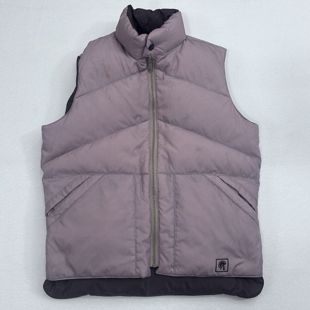 VTG Camel Northern Goose Down Puffer Vest Reversible Mens S Tan Brown