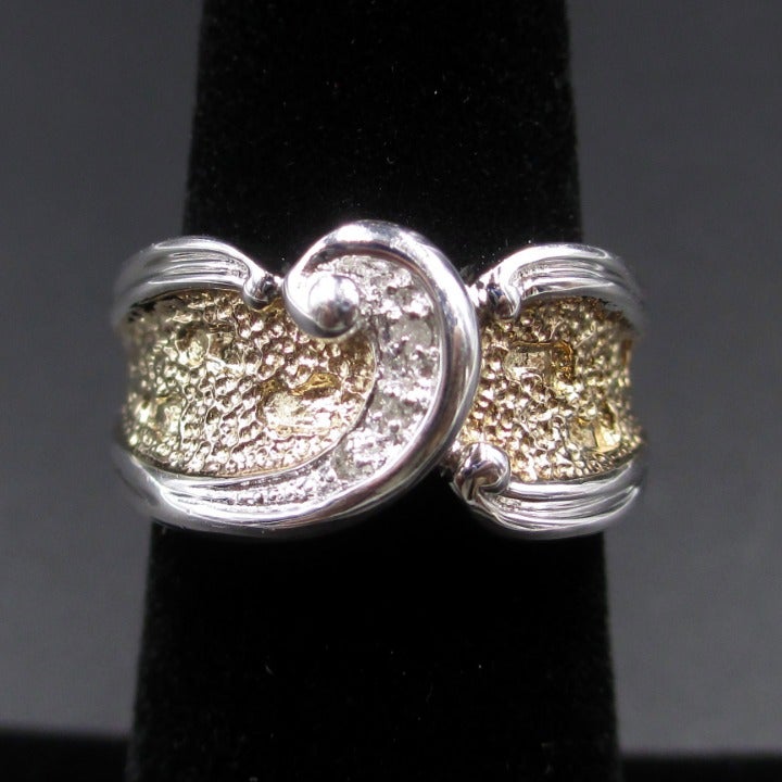 Vintage Size 5.25 Sterling Diamond Ring