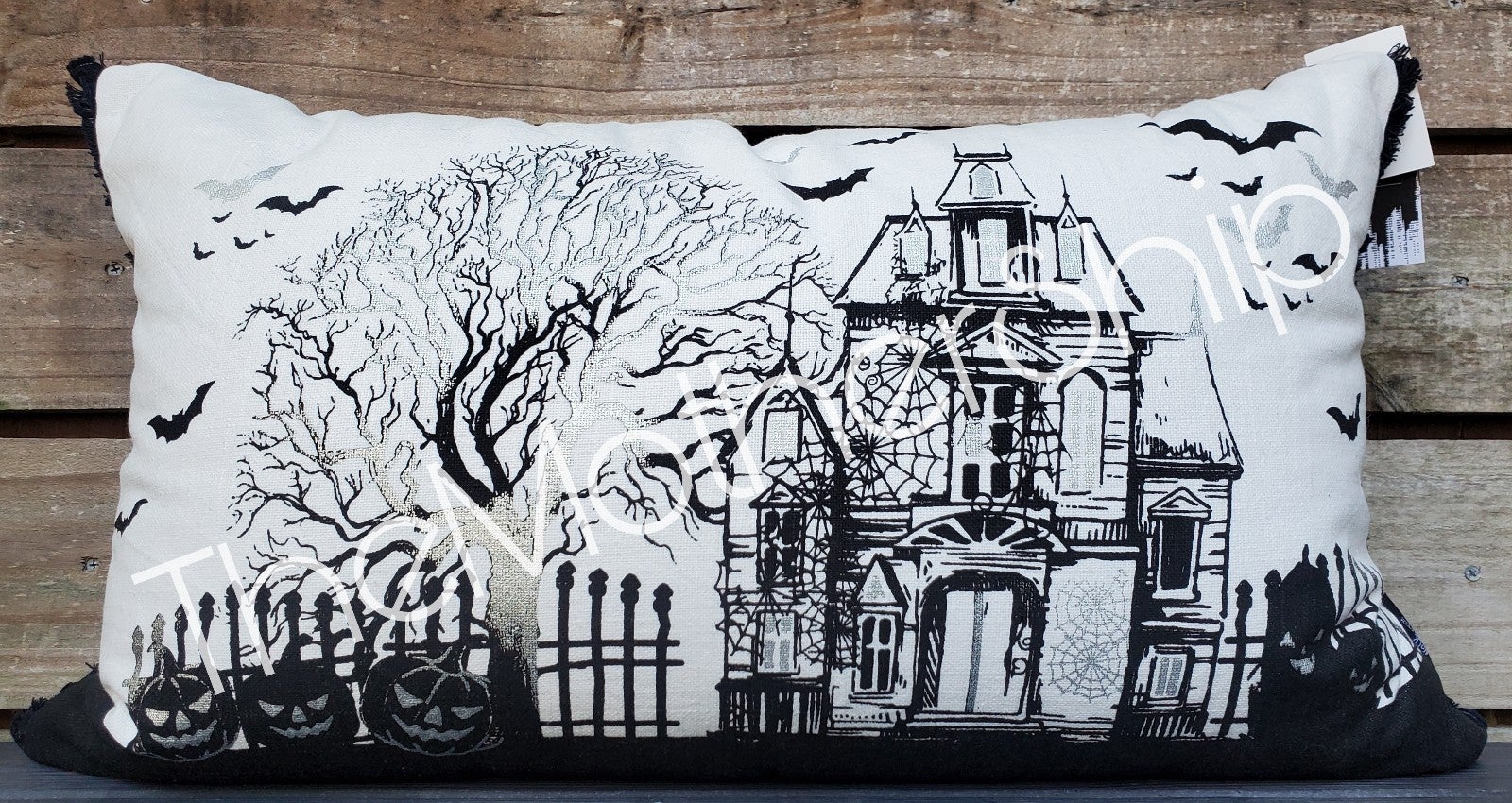 Halloween Haunted House Pillow