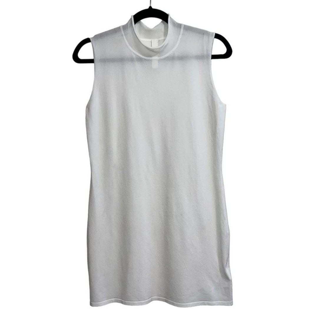 NEW NWOT Dion Lee Ivory Mock Neck Stretch Knit Mini Dress SIZE US 8