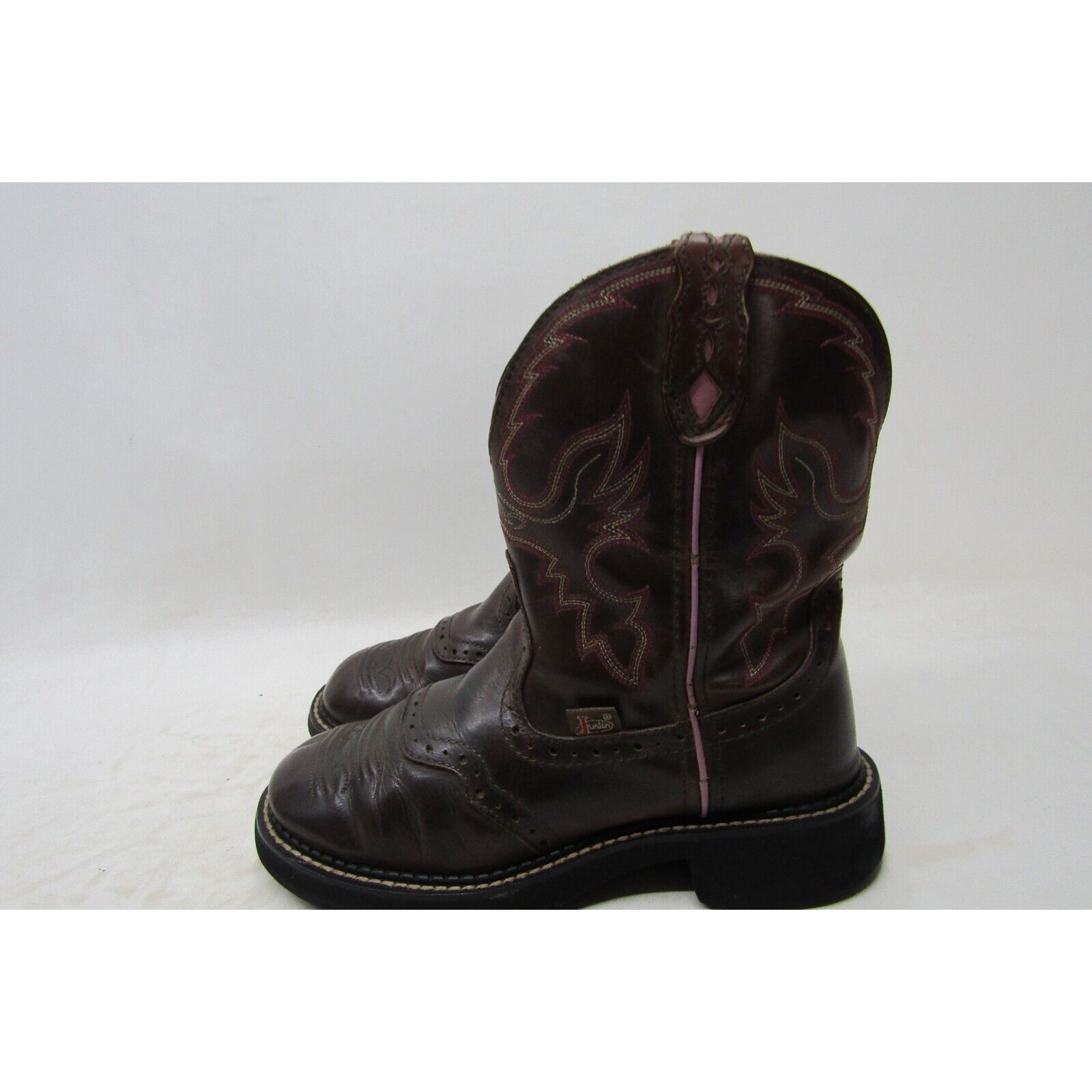 Justin Gypsy Womens Size 6.5 B Brown Leather Stockman Cowboy Western Boots