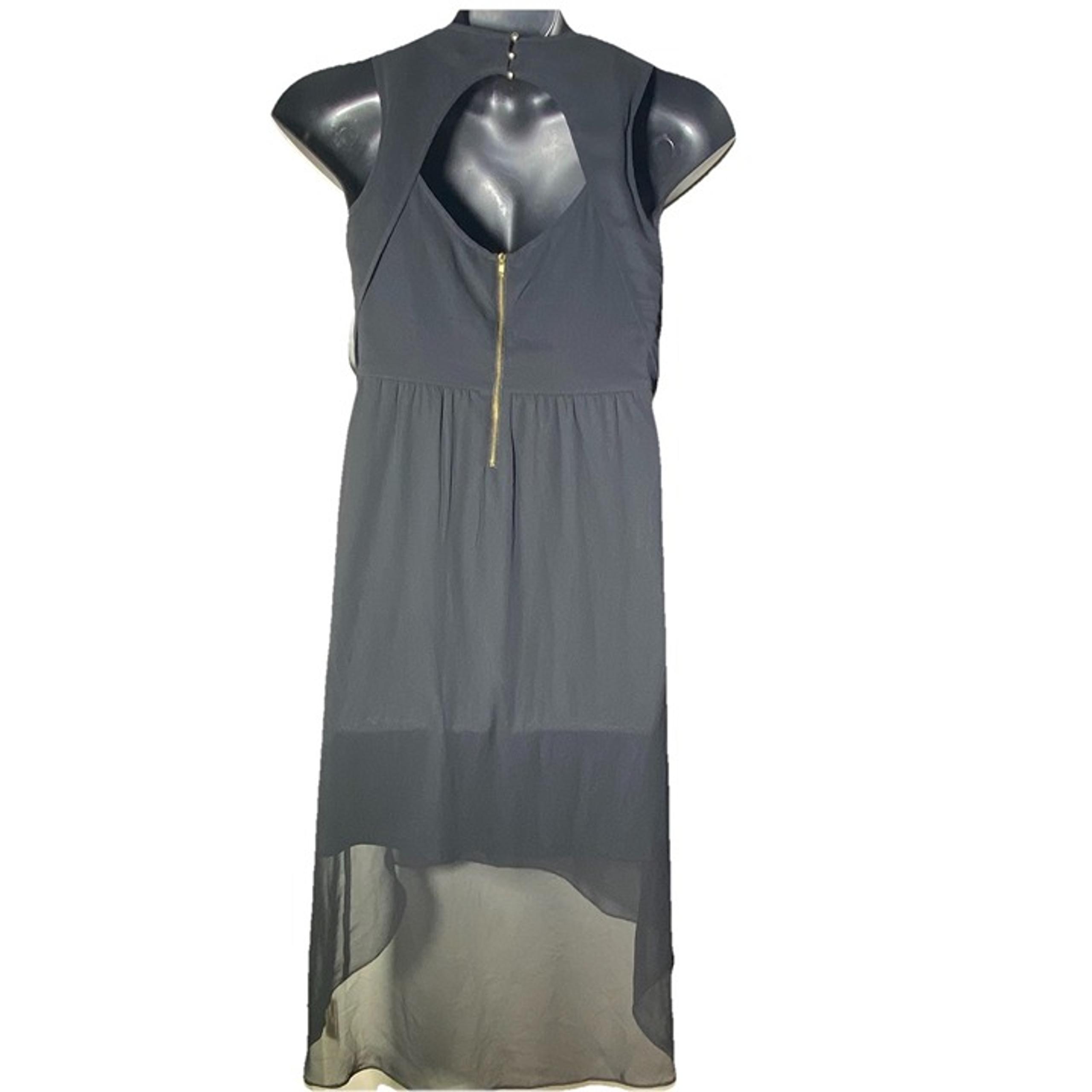 The Limited Black Sz 8 Sheer Wrap Sleeveless Cocktail Cutout Dress Whimsy Goth