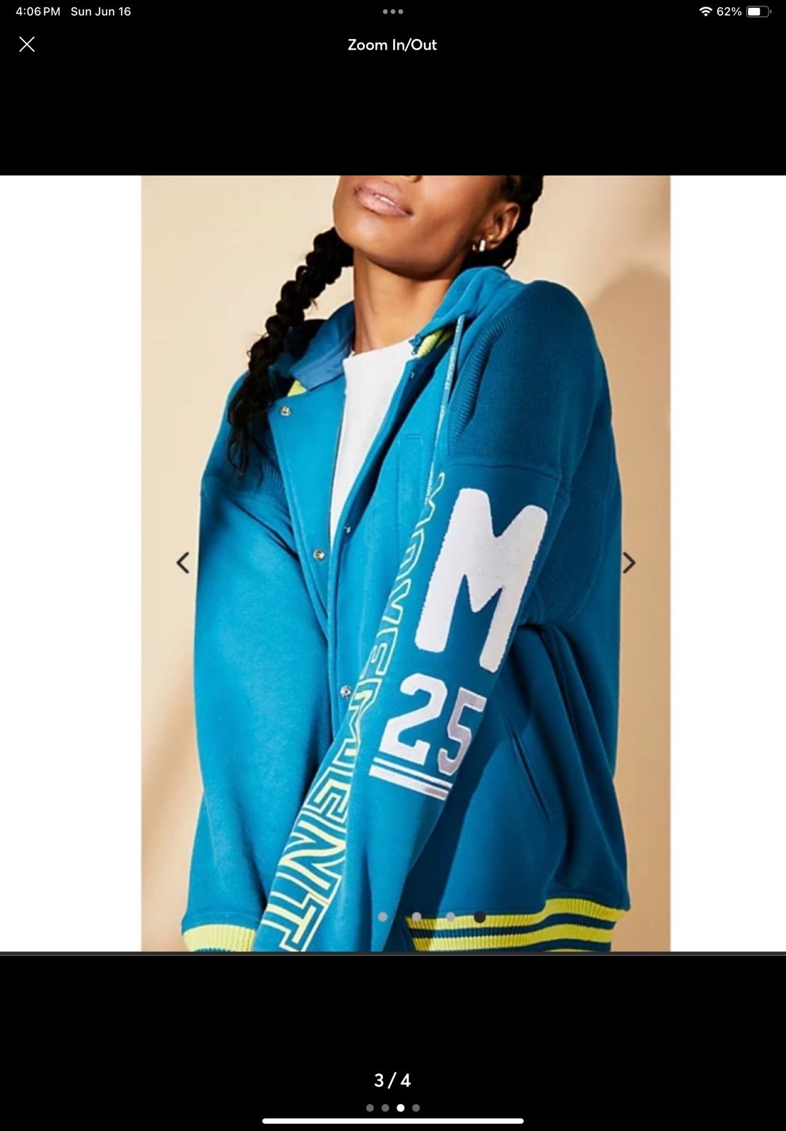 NWT FREE PEOPLE MOVEMENT POST UP GRAPHIC SWEATSHIRT JACKET