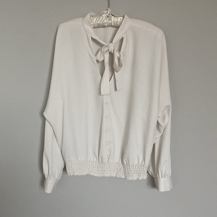Amanda Uprichard White Satin Top Medium