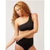 ANDIE SWIM NWT Wyndwood One Shoulder Rib Swim Bikini Top in Black // L