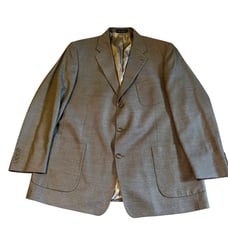 NWOT Roundtree & Yorke Men Blazer Green Wool Silk Blend Single Breasted Size 46L