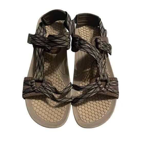 New BareTraps Womens Gray Dandy Sport Adjustable Strappy Sandals Size 7.5