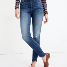10 High-Rise Skinny Jeans: Cutout Tulip Hem Edition women's 28