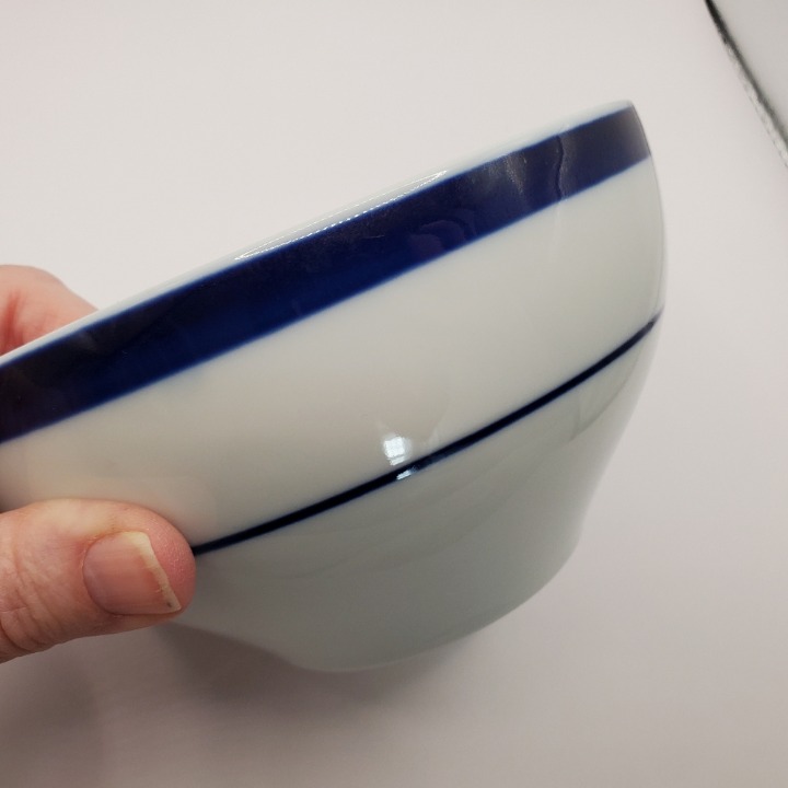 Williams Sonoma Brasserie Blue-banded Cereal Dessert Bowls (4)