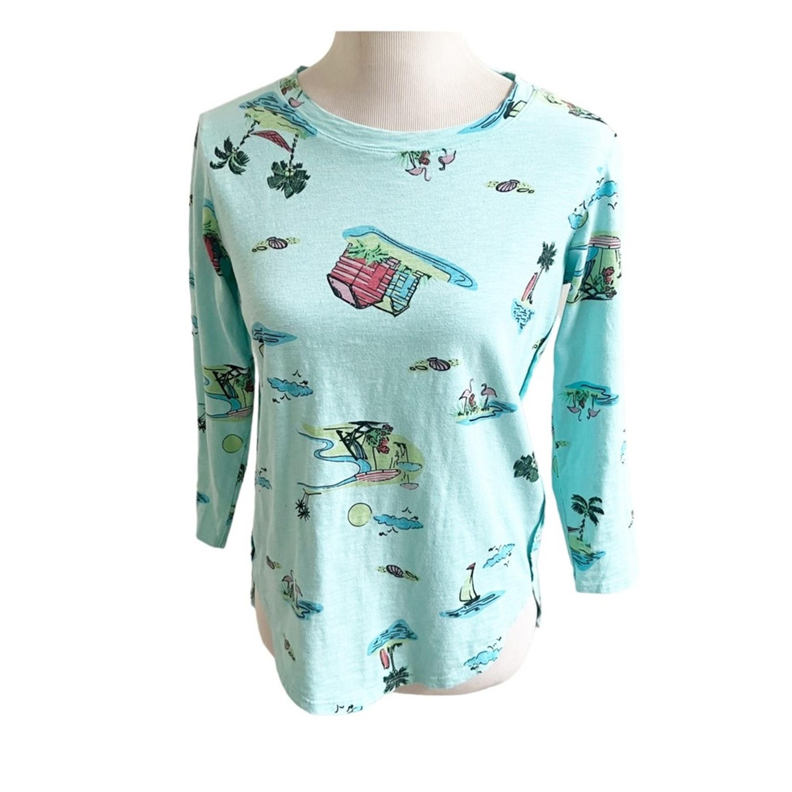 Fresh Produce Aqua Blue Cotton Catalina Top Size XS