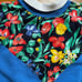 Hanes vintage royal blue floral layered collar crew sweatshirt SIZE M