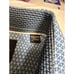WRK 4-Way Stretch Dress Shirt Sz 17 1/2 Long Sleeves Diamond Geo Blue Design NWT