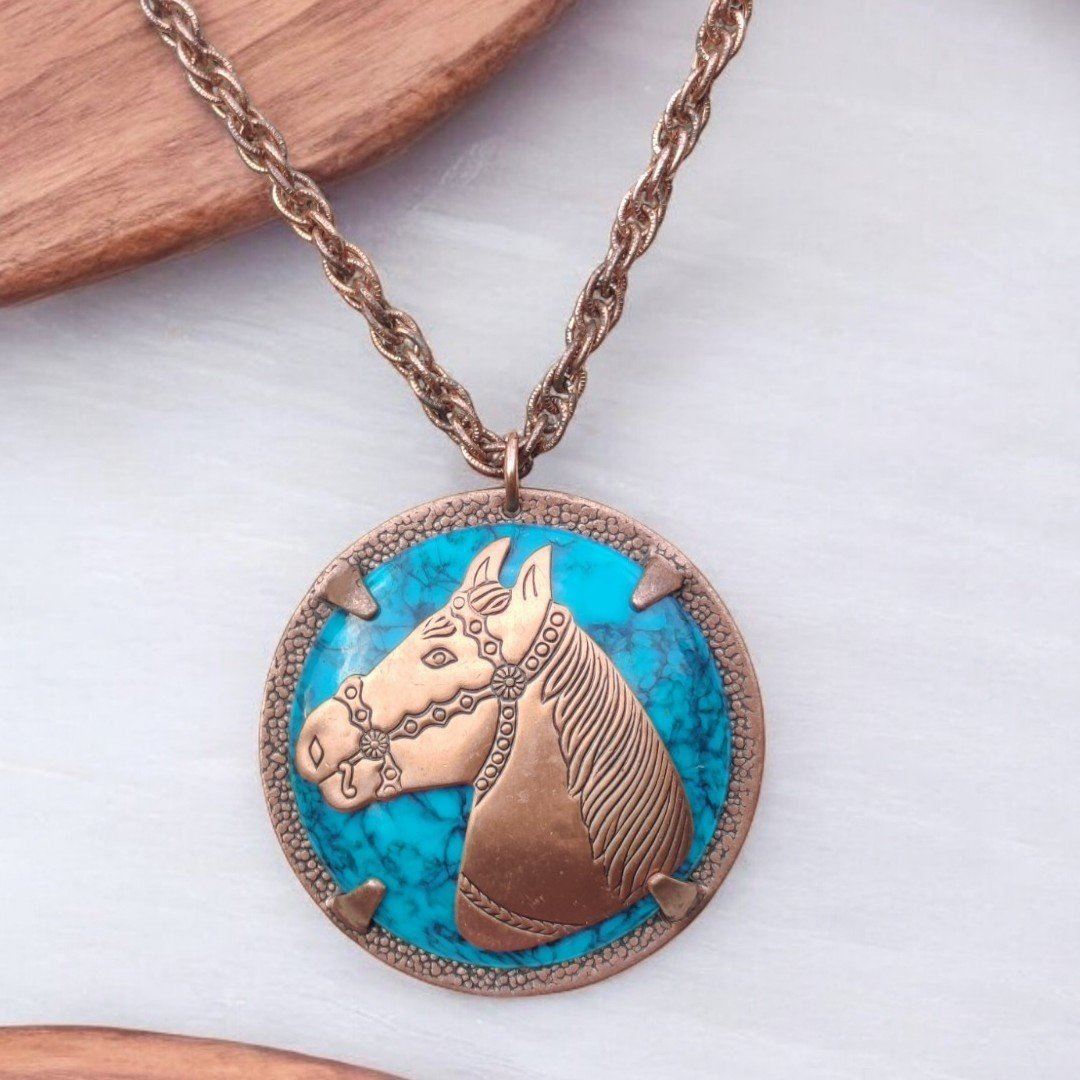 Vintage Bells Trading Post Horse Necklace