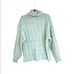NWT LULUS Beside The Fire Grey Cable Knit Sweater In Sage Green Oversize S