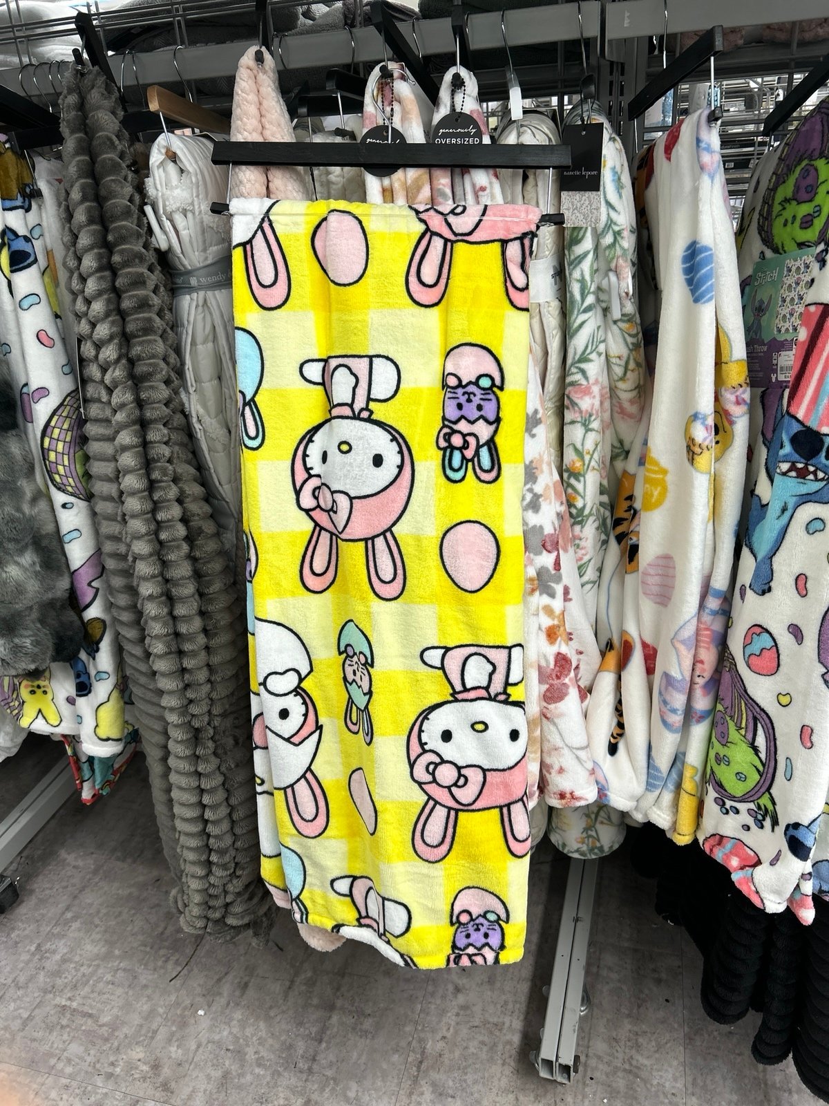 Yellow hello kitty easter blanket