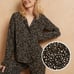 Banana Republic Satin Pajama Top Black Leopard XL