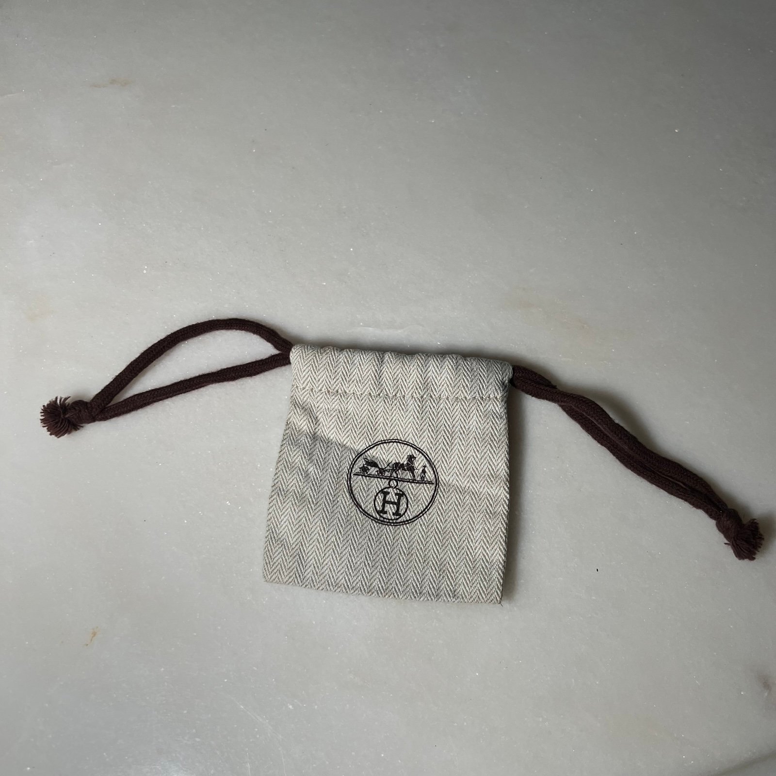 Hermes Small Jewelry Drawstring Mini Pouch Dust Bag