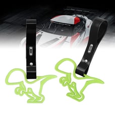 BRAND NEW 2PCS DINOSAUR GREEN JDM TSURIKAWA RING Black Handle Strap Drift Charm