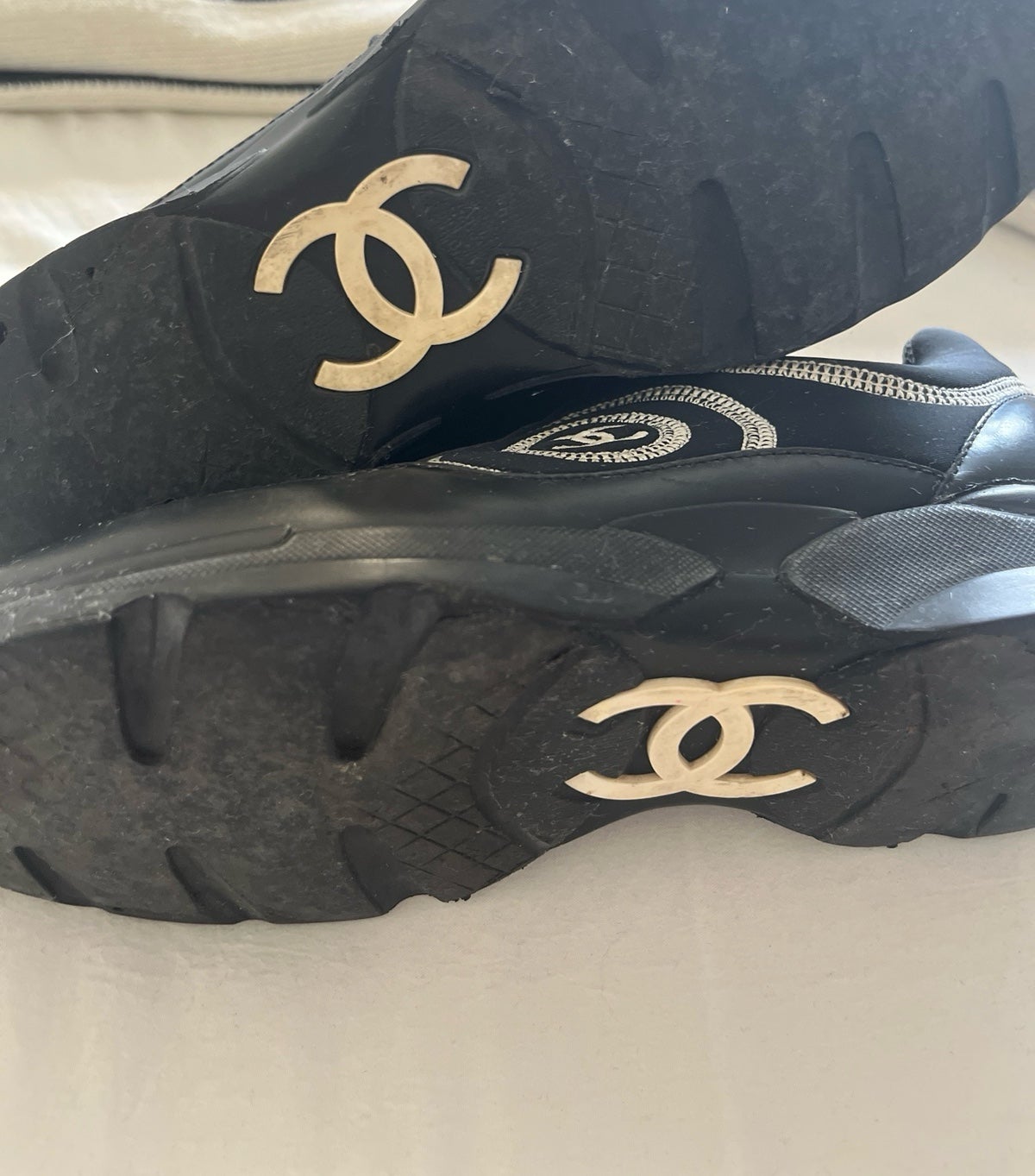All black chanel store trainers womens