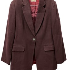 Brooks Brothers Women’s Camel Hair Blazer Size 6 Plum One Button Jacket