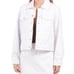 Blank NYC Cotton Snap Front White Denim Rhinestone Fringe Jacket S NWT