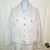 Blank NYC Cotton Snap Front White Denim Rhinestone Fringe Jacket S NWT