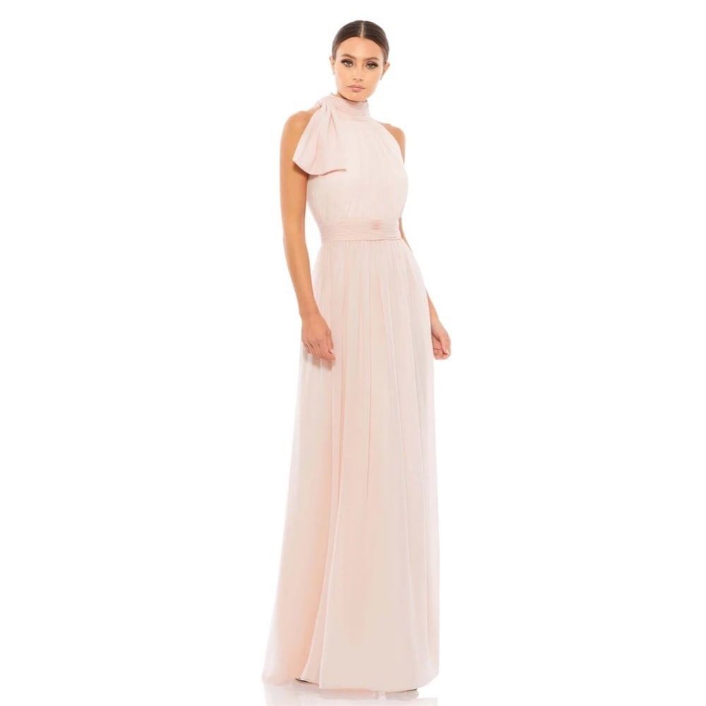 Size Mac Duggal 55035 NWT HIGH NECK CHIFFON GOWN