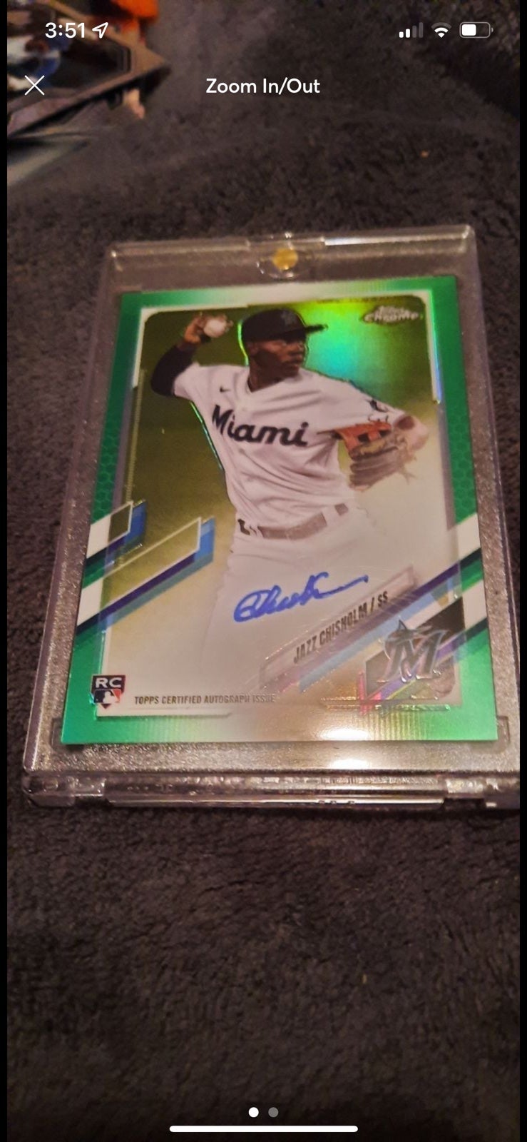 Chisholm topps chrome green auto /99