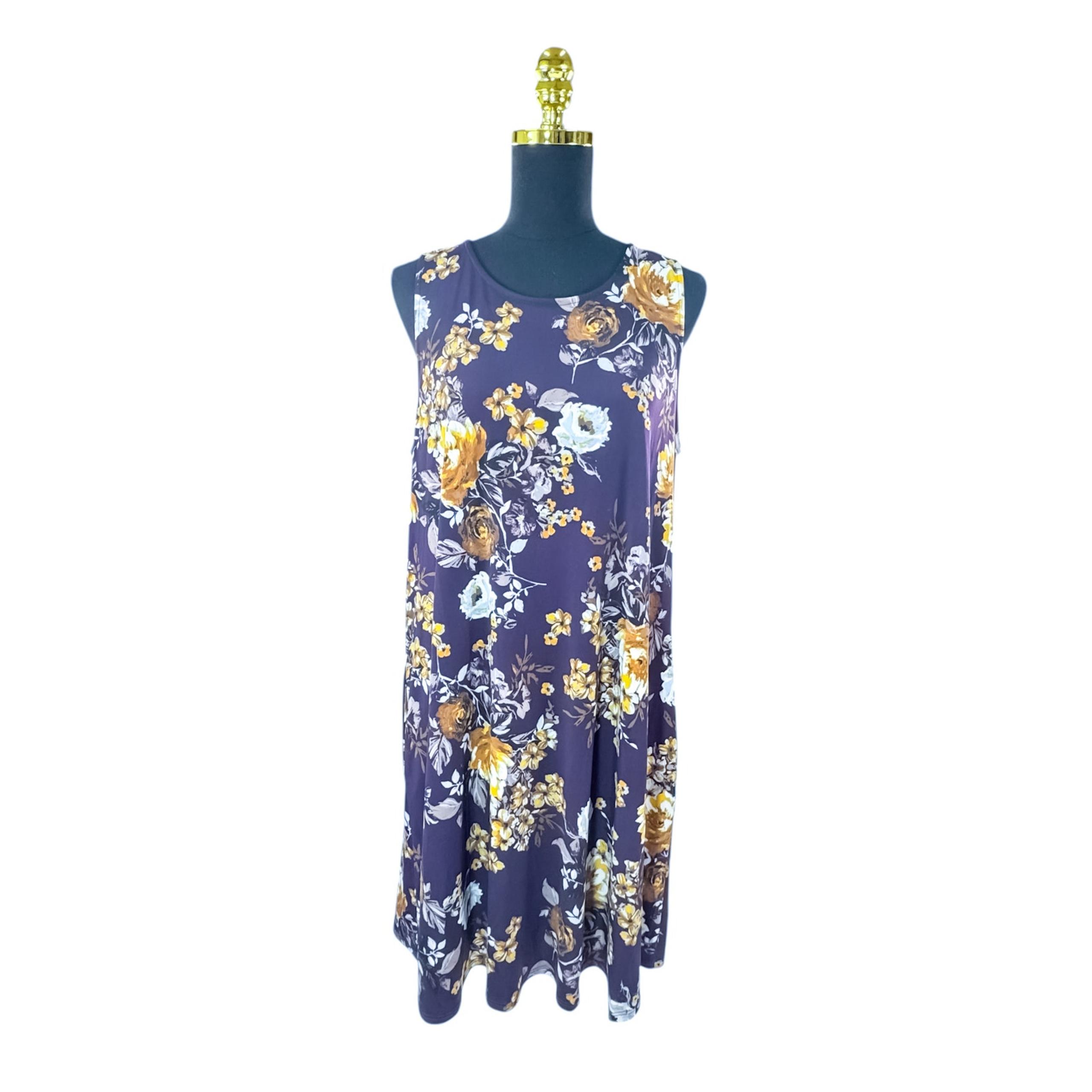 Karen Kane Floral Sleeveless Pocket Dress - XL