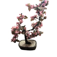 Jade glass Bonasi cherry blossom tree sculpture