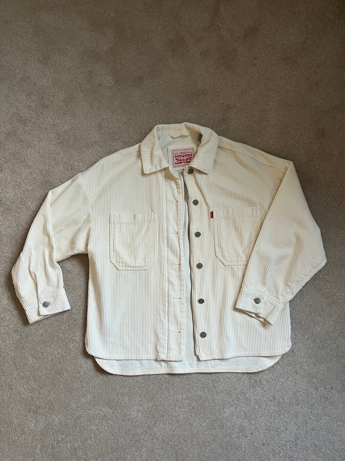 Levi's White Corduroy Shirt S