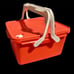 Tupperware orange picnic container