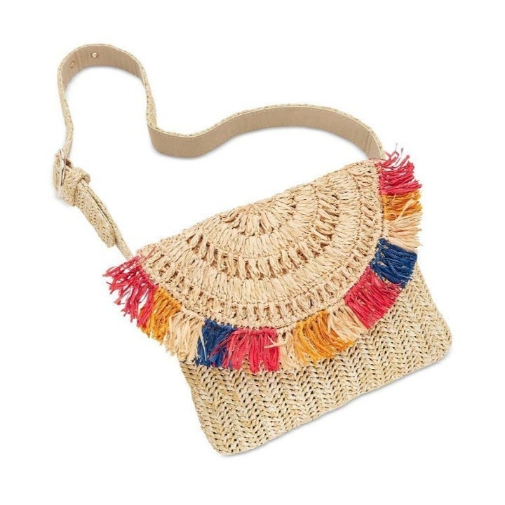 $64.00 INC International Concepts INC Straw Fringe Belt Bag Belt size M $64.00 INC International Concepts INC Straw Fringe Belt Bag Belt size M