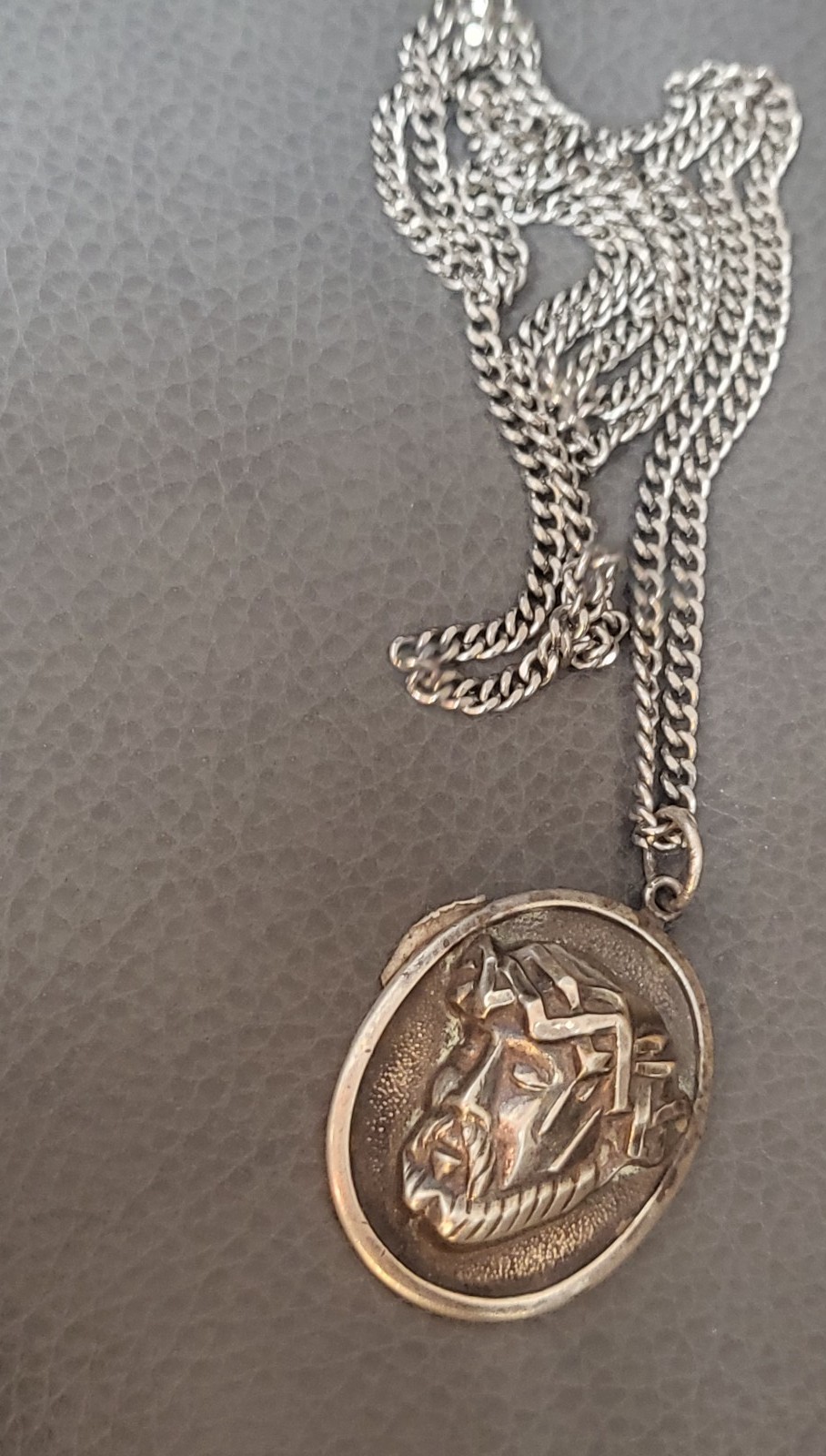 Antique Theda sterling silver jesus crown of Thomas pendant on sterling silver l