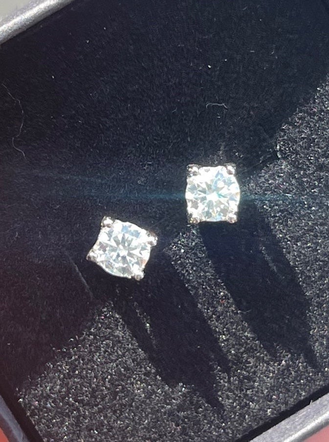 8mm moissanite diamond stud earrings 925 sterling silver