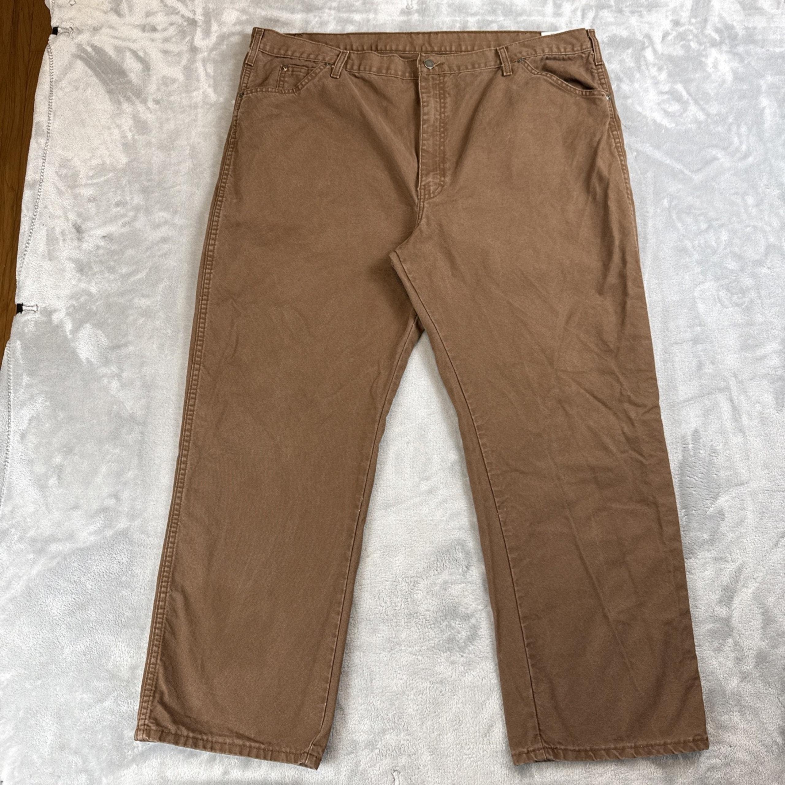 Dickies Men’s Brown Duck Canvas Carpenter Pants 42x30 Workwear Lightly Distress