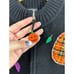 Studio Treat Women Sweater Vest Halloween Fall Pumpkin Embroidered XL H161