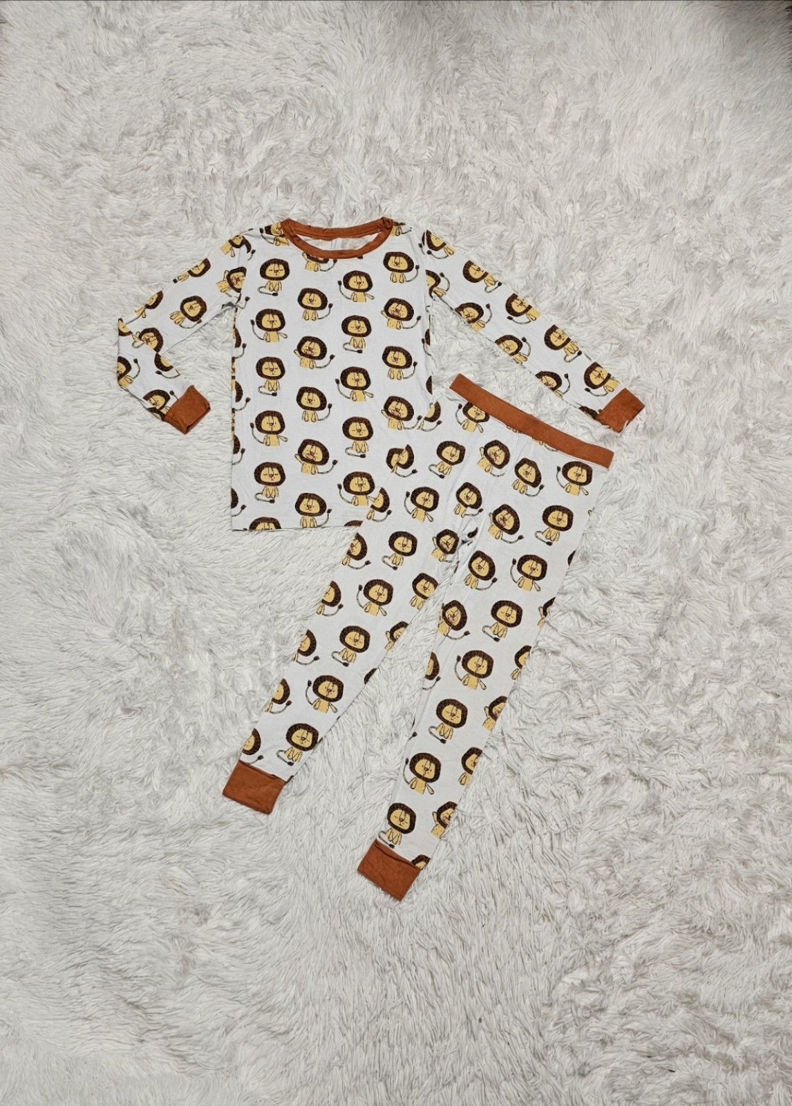 Little Sleepies OG LIONS Two Piece Pajamas 5/6 NWOT