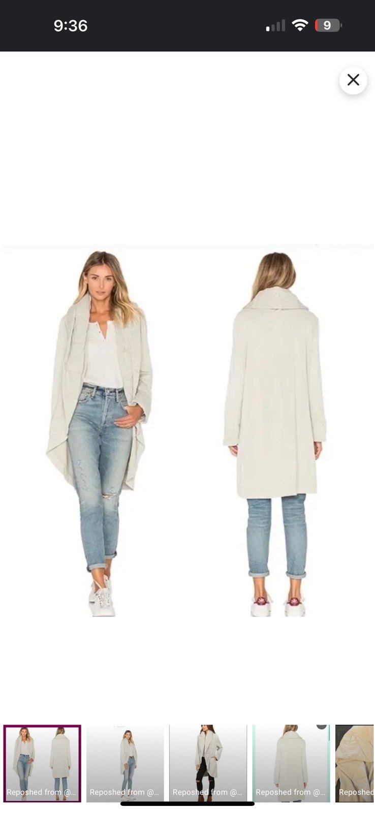 Young Fabulous & Broke Sandrine Oversized Coat Size M/L