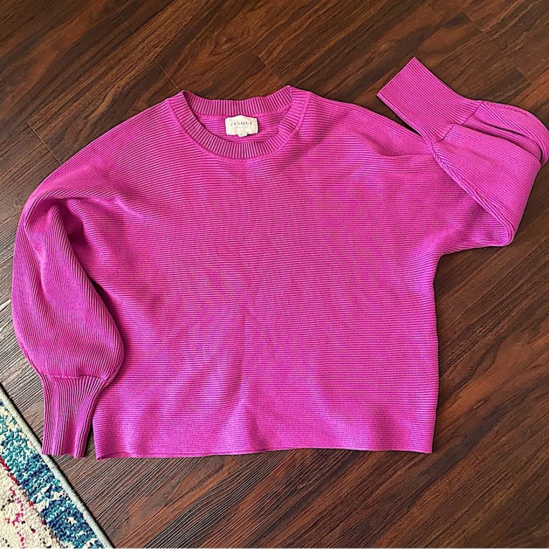 PINQUE Boutique Pink Ribbed Sweater