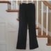 ISABEL Chic Vintage Black Genuine Leather Flare Pants with Belt Detail Size 2