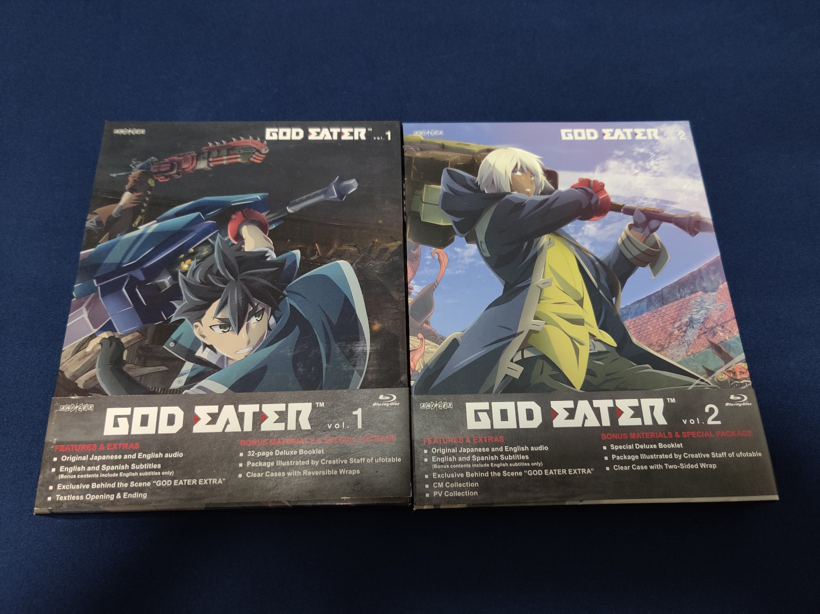 God Eater Volume 1 + 2 Blu-ray Aniplex HTF Rare OOP